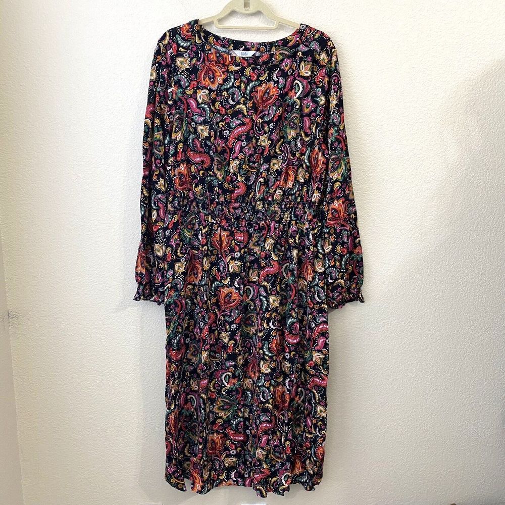 Croft & Barrow Dress Womens Size 1X Maxi Floral Paisley